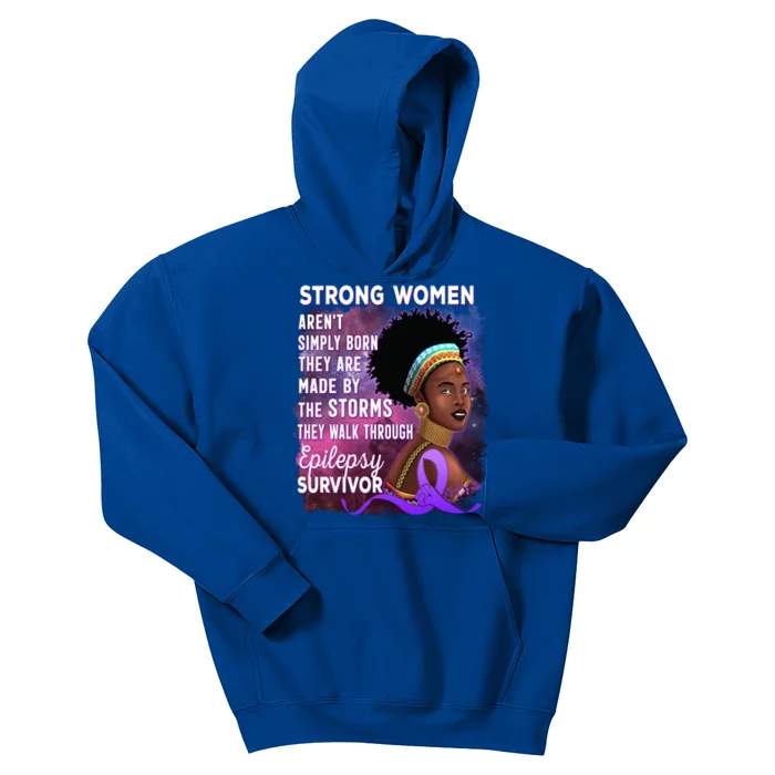 Epilepsy Awareness Strong Black Unbreakable Warrior Gift Kids Hoodie