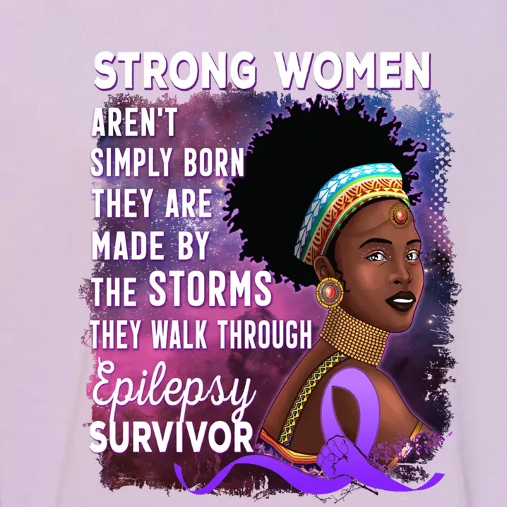 Epilepsy Awareness Strong Black Unbreakable Warrior Gift Garment-Dyed Sweatshirt