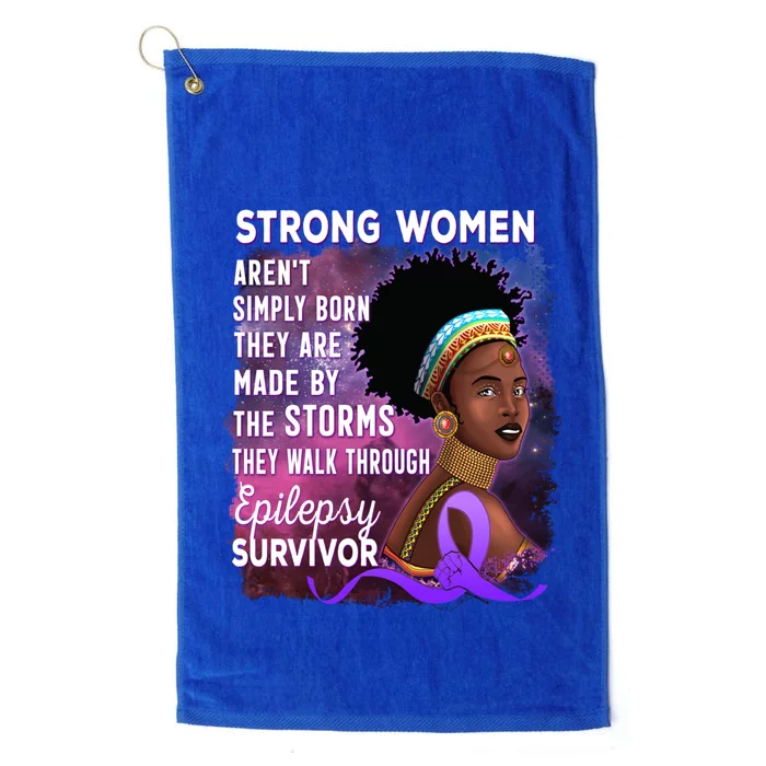 Epilepsy Awareness Strong Black Unbreakable Warrior Gift Platinum Collection Golf Towel