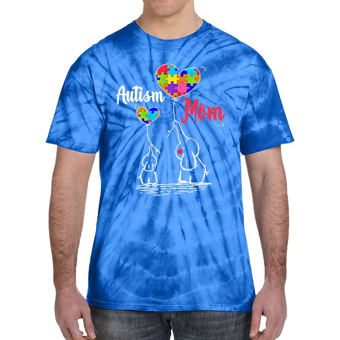 Elephant Autism Seeing World Different Awareness Gift Tie-Dye T-Shirt