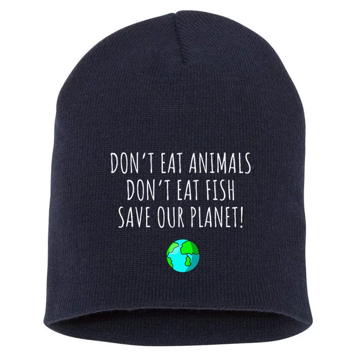 Environmental Awareness Sustainable Planet Vegan Earth Day Short Acrylic Beanie