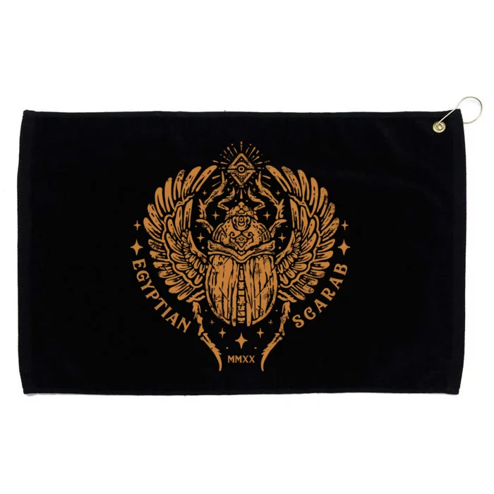 Egyptian Amulet Scarab Grommeted Golf Towel