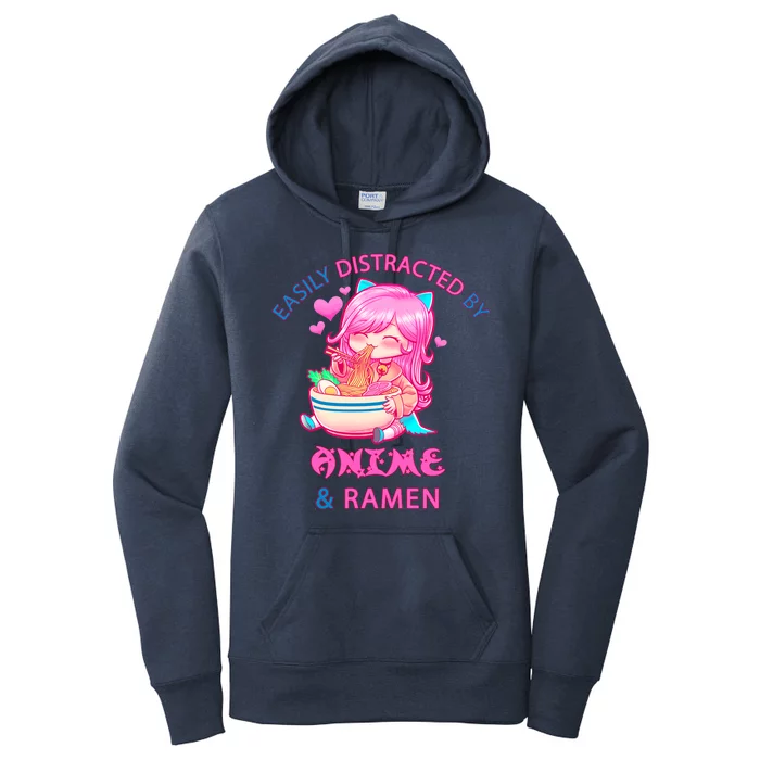 Easily Distracted By Anime & Ramen Women's Pullover Hoodie