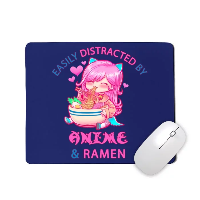 Easily Distracted By Anime & Ramen Mousepad