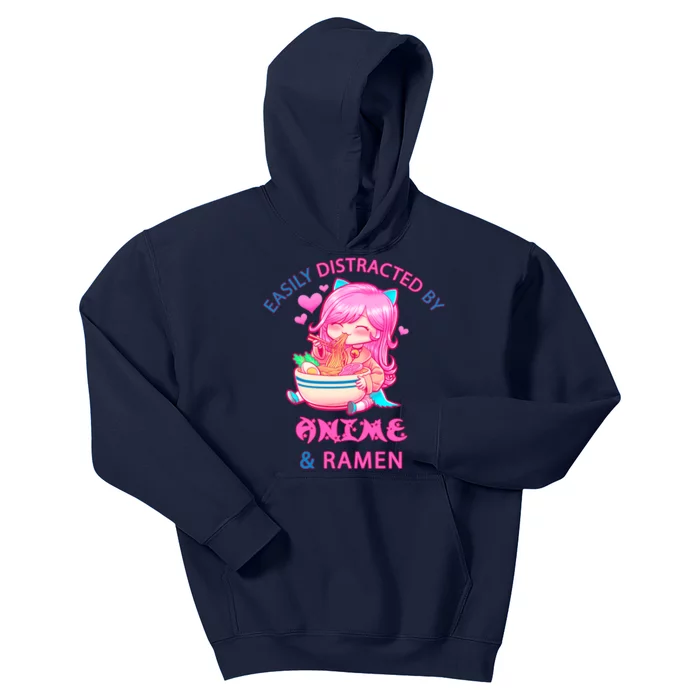 Easily Distracted By Anime & Ramen Kids Hoodie