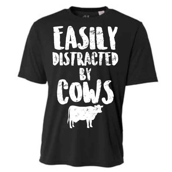 Easily Distracted By Cows Cooling Performance Crew T-Shirt