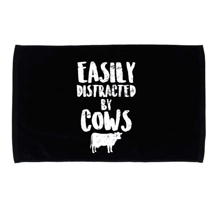 Easily Distracted By Cows Microfiber Hand Towel