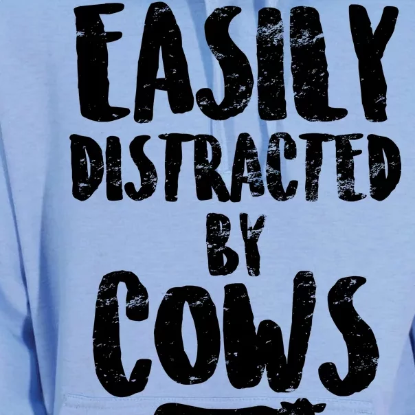 Easily Distracted By Cows Unisex Surf Hoodie