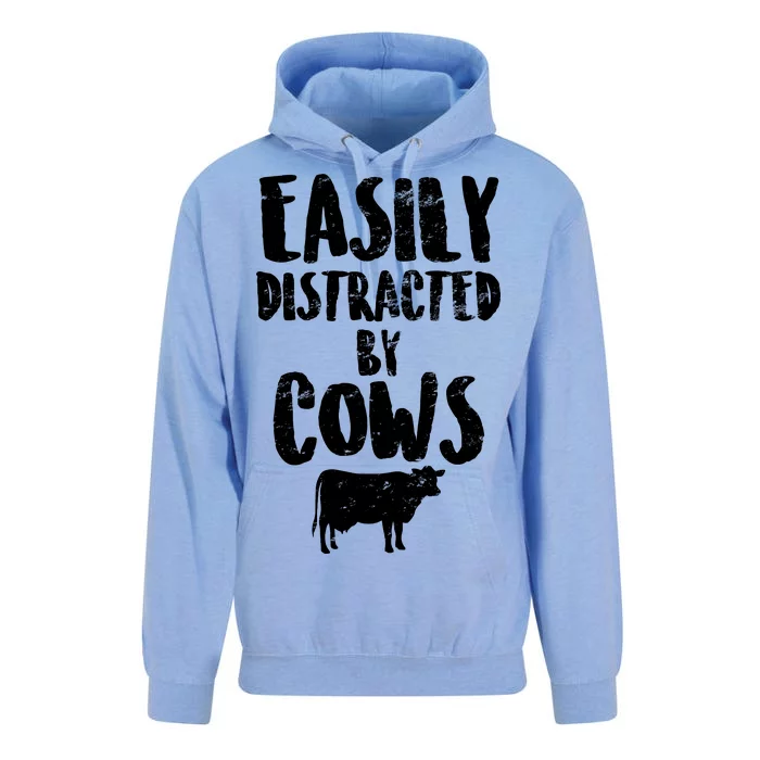 Easily Distracted By Cows Unisex Surf Hoodie