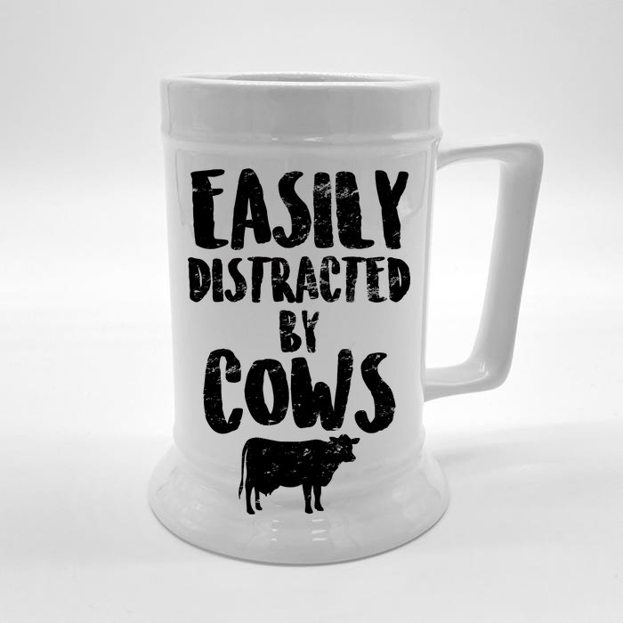 Easily Distracted By Cows Front & Back Beer Stein