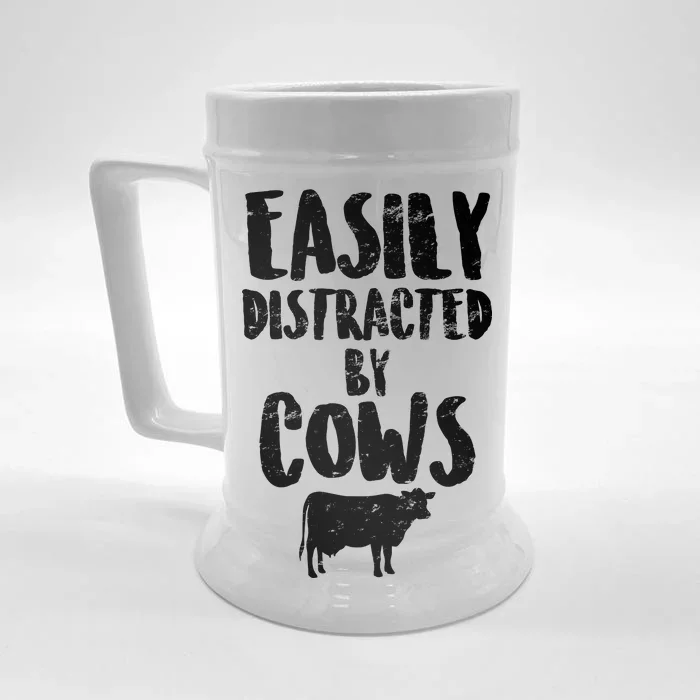 Easily Distracted By Cows Front & Back Beer Stein