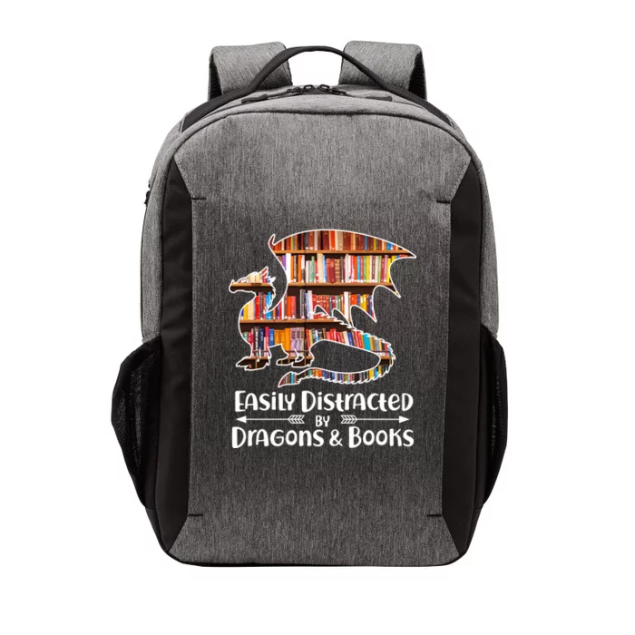 Easily Distracted By Dragons And Books Vector Backpack