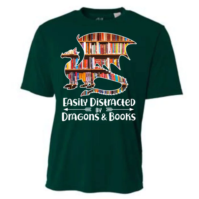 Easily Distracted By Dragons And Books Cooling Performance Crew T-Shirt