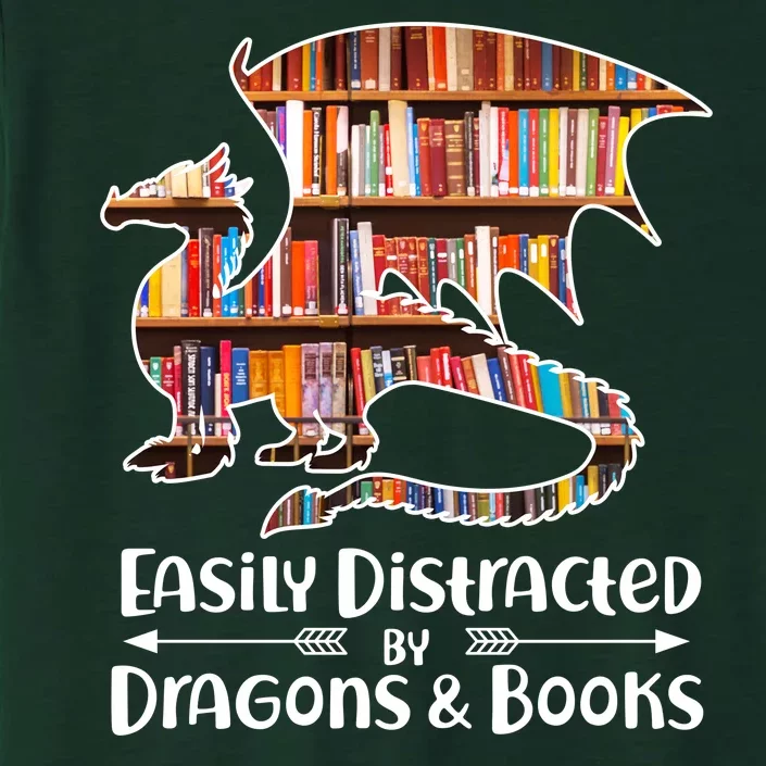 Easily Distracted By Dragons And Books ChromaSoft Performance T-Shirt