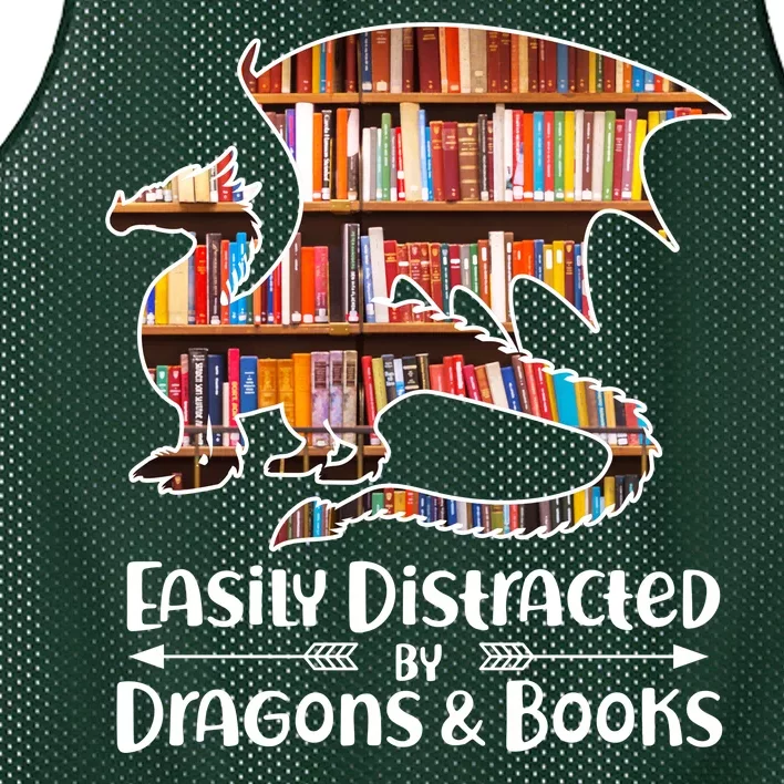 Easily Distracted By Dragons And Books Mesh Reversible Basketball Jersey Tank