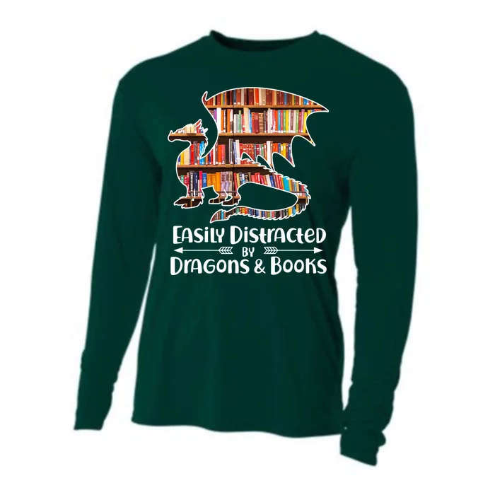 Easily Distracted By Dragons And Books Cooling Performance Long Sleeve Crew