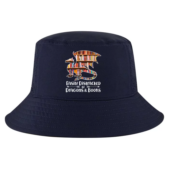 Easily Distracted By Dragons And Books Cool Comfort Performance Bucket Hat