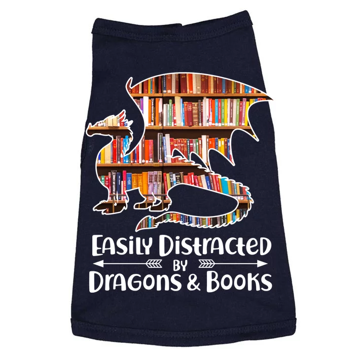 Easily Distracted By Dragons And Books Doggie Tank