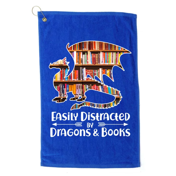 Easily Distracted By Dragons And Books Platinum Collection Golf Towel