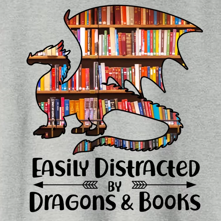 Easily Distracted By Dragons And Books Women's Crop Top Tee