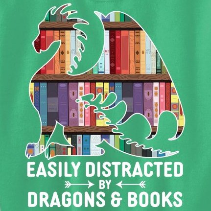Easily Distracted By Dragons and Books Fantasy Book Lover Kids Sweatshirt
