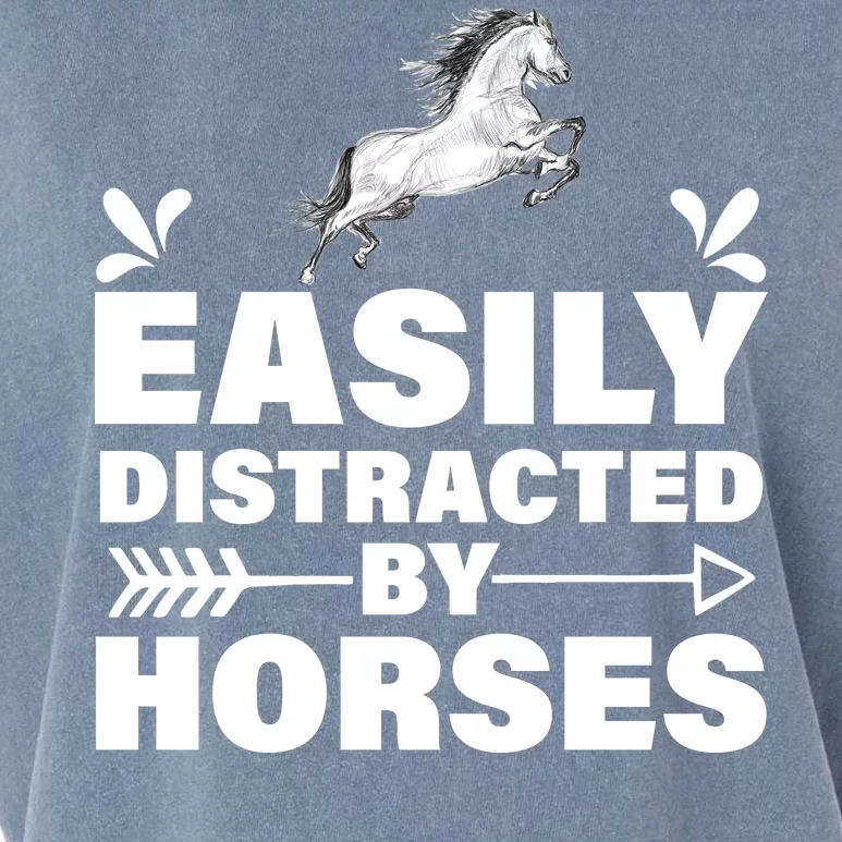 Easily Distracted By Horses Garment-Dyed Women's Muscle Tee