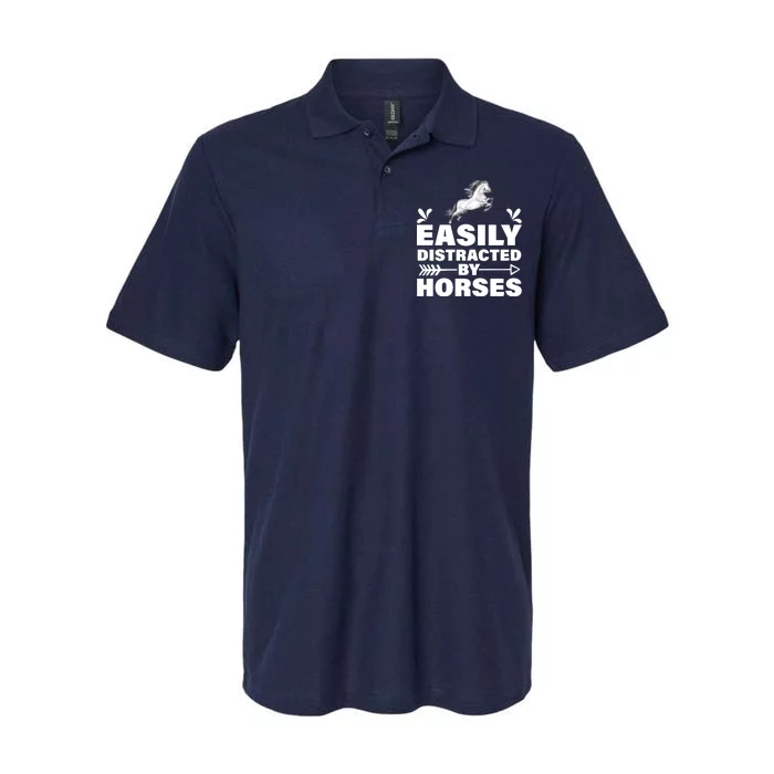 Easily Distracted By Horses Softstyle Adult Sport Polo