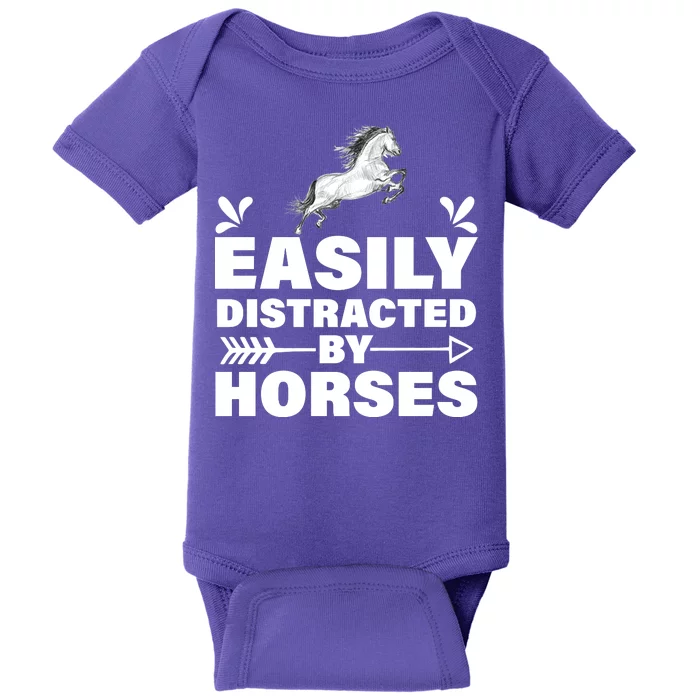 Easily Distracted By Horses Baby Bodysuit