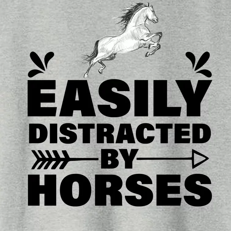 Easily Distracted By Horses Women's Crop Top Tee