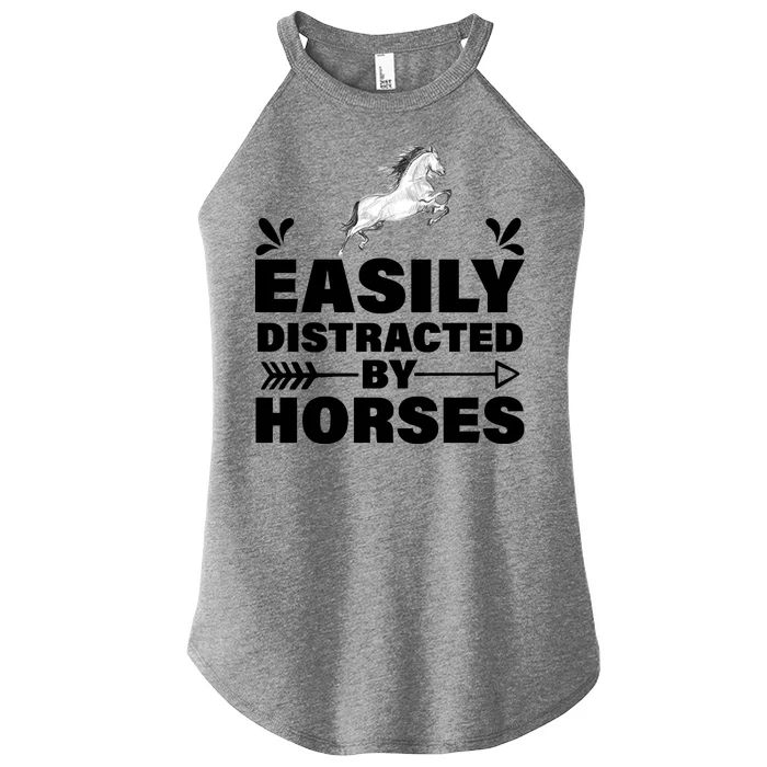 Easily Distracted By Horses Women’s Perfect Tri Rocker Tank