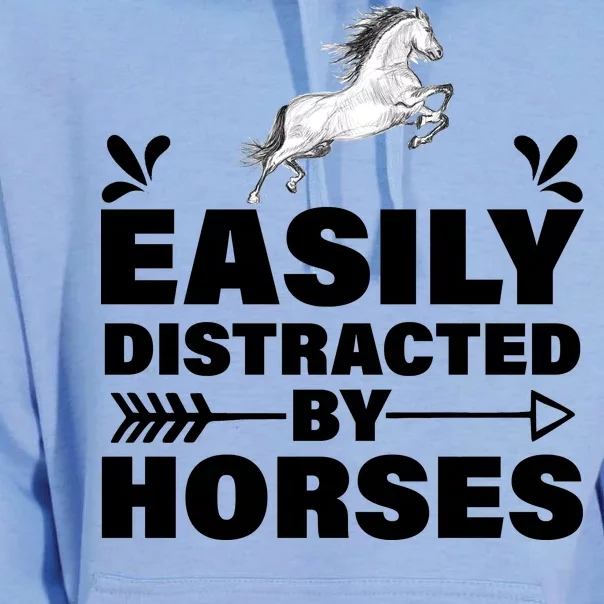 Easily Distracted By Horses Unisex Surf Hoodie