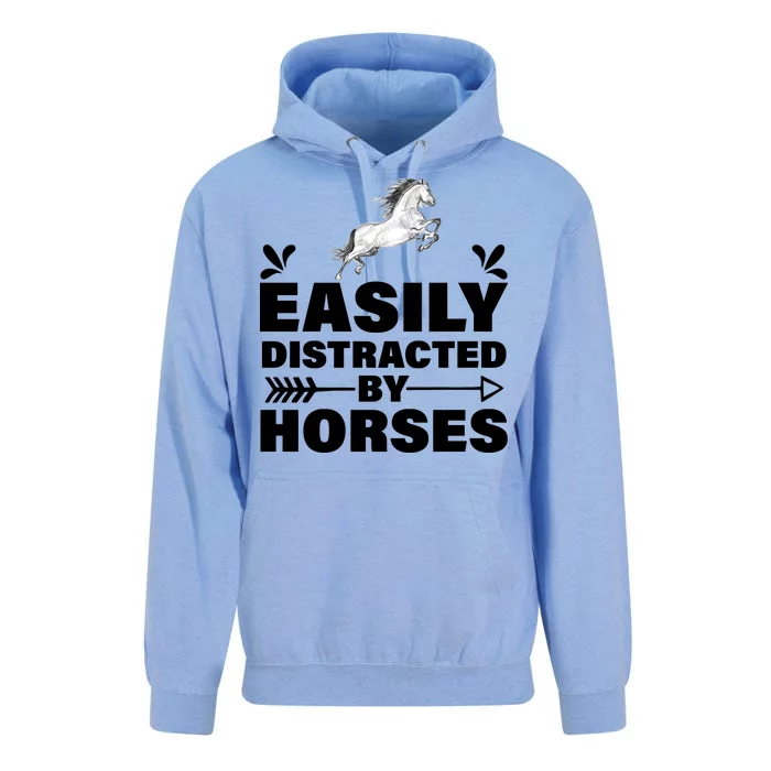 Easily Distracted By Horses Unisex Surf Hoodie