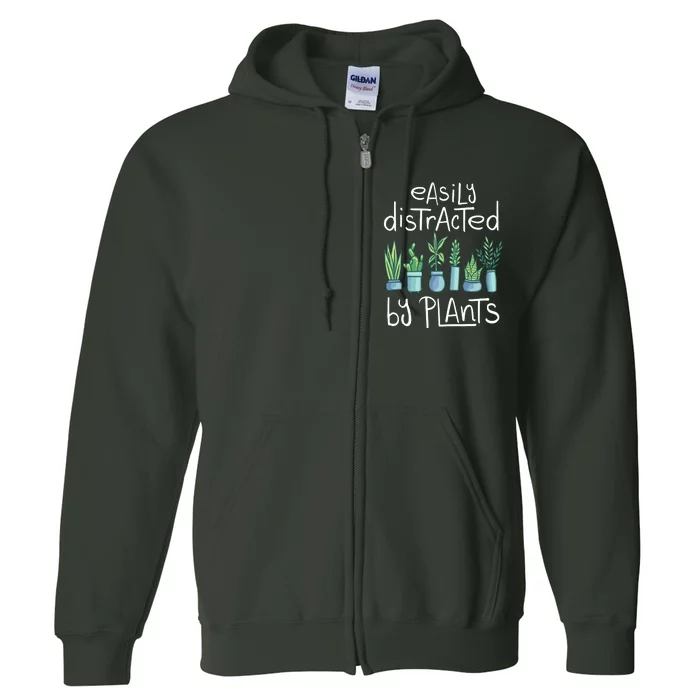 Easily Distracted By Plants Full Zip Hoodie