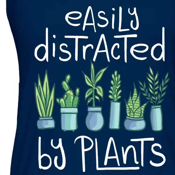 Easily Distracted By Plants Ladies Essential Flowy Tank