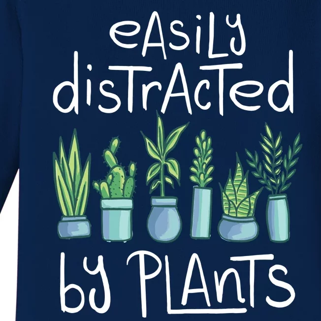 Easily Distracted By Plants Baby Long Sleeve Bodysuit