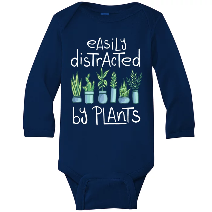 Easily Distracted By Plants Baby Long Sleeve Bodysuit