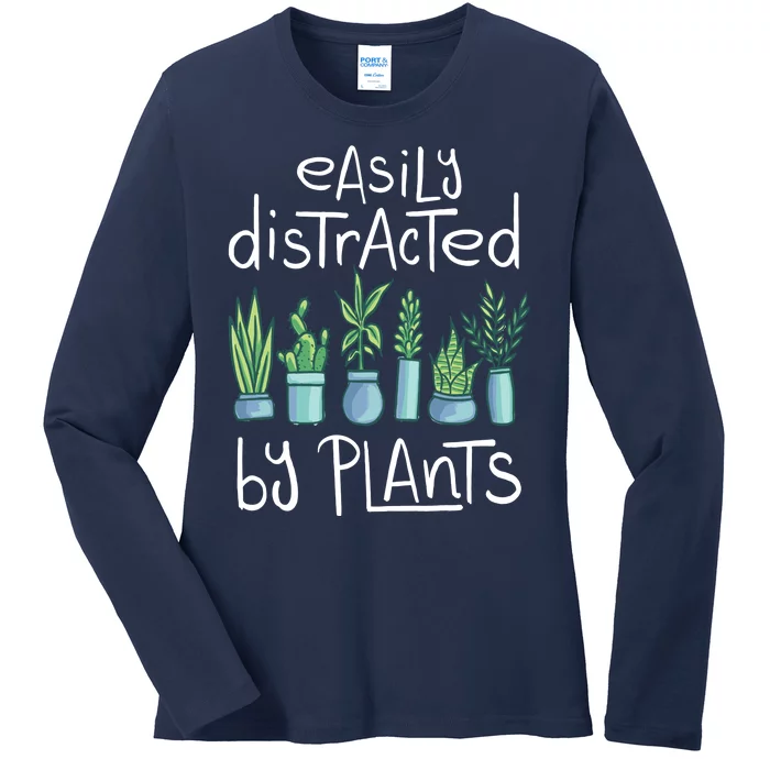 Easily Distracted By Plants Ladies Long Sleeve Shirt