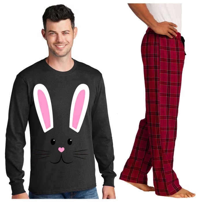 Easter Bunny Big Face Rabbit Long Sleeve Pajama Set