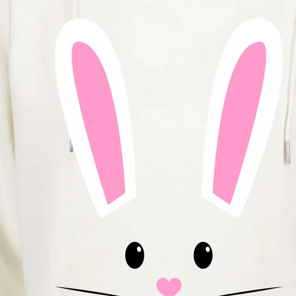 Easter Bunny Big Face Rabbit Womens Funnel Neck Pullover Hood