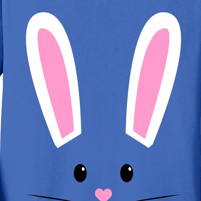 Easter Bunny Big Face Rabbit Kids Long Sleeve Shirt