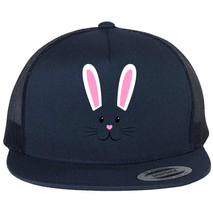 Easter Bunny Big Face Rabbit Flat Bill Trucker Hat