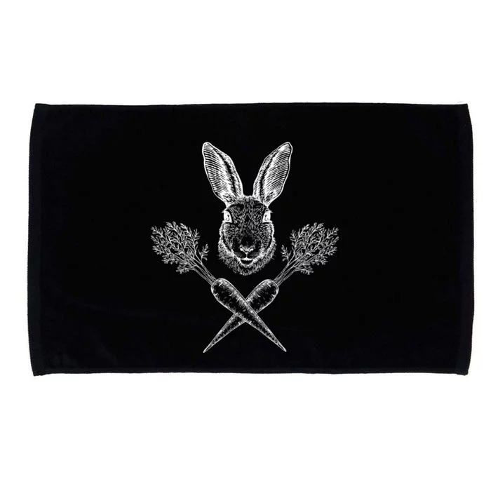 Easter Bunny Carrot Crossbones Microfiber Hand Towel