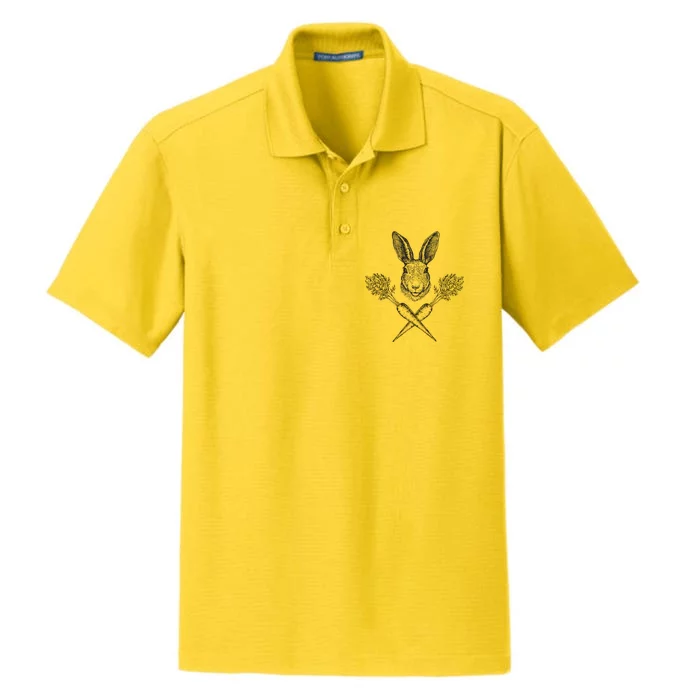 Easter Bunny Carrot Crossbones Dry Zone Grid Performance Polo