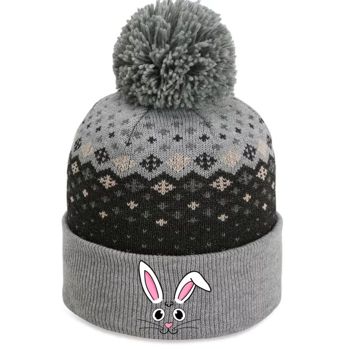 Easter Bunny Face The Baniff Cuffed Pom Beanie