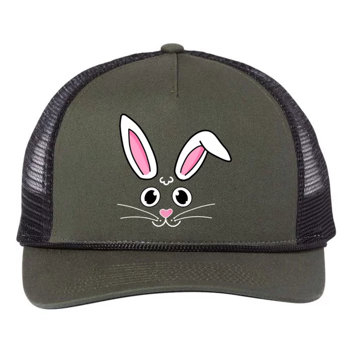 Easter Bunny Face Retro Rope Trucker Hat Cap