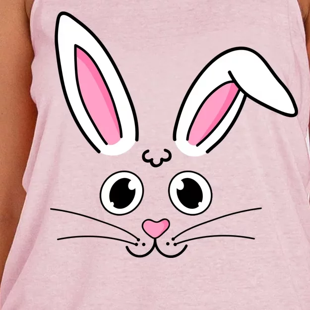 Easter Bunny Face Women's Knotted Racerback Tank