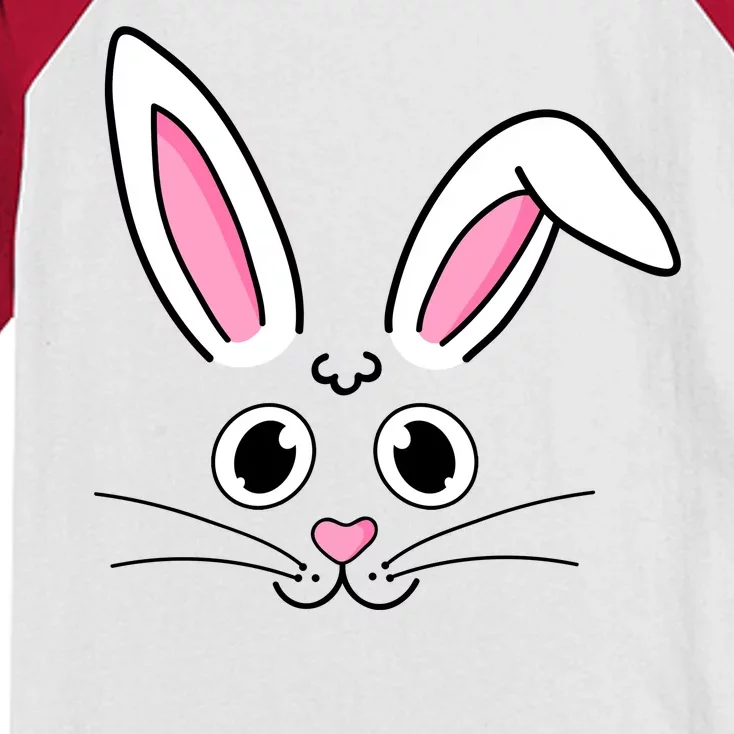 Easter Bunny Face Kids Colorblock Raglan Jersey