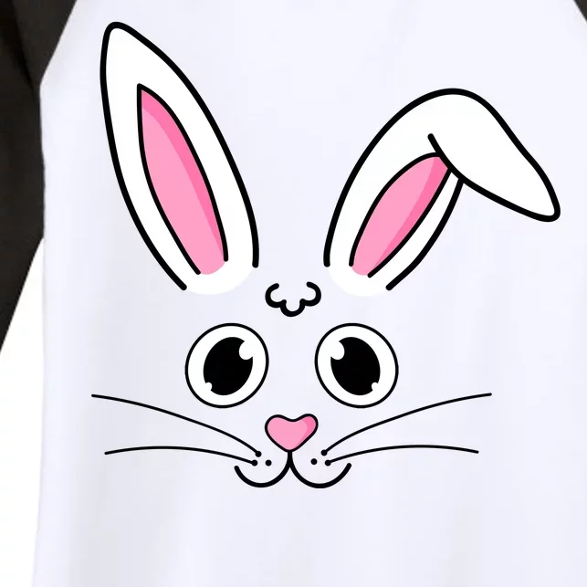 Easter Bunny Face Women's Tri-Blend 3/4-Sleeve Raglan Shirt