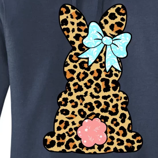 Easter Bunny Leopard Print Women's Pullover Hoodie