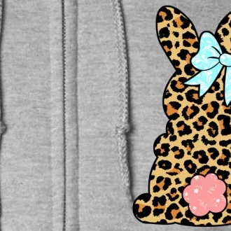 Easter Bunny Leopard Print Full Zip Hoodie